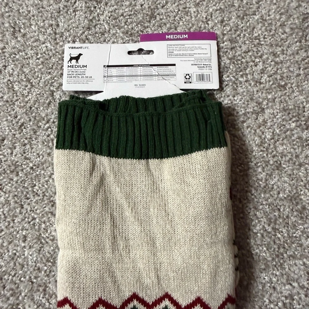 VibrantLife Medium Pet Sweater 3 Pack Cozy Winter Dog Knit Pullovers (20–50 lb)